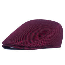 Men Stretch Breathable Mesh Summer Sun Hat Driving Hollow Golf Newsboy Flat Cap