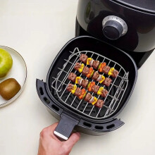 Double Layer Fryer Shelf Skewer Rack for Halogen Oven, Compatible with All Brands – Stainless Steel Grill Rack