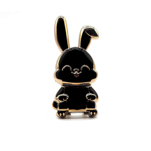 (Black) Foldable Rabbit Mobile Phone Holder Desk 3d Phone Holder Foldable Phone Stand(Multiple Available)