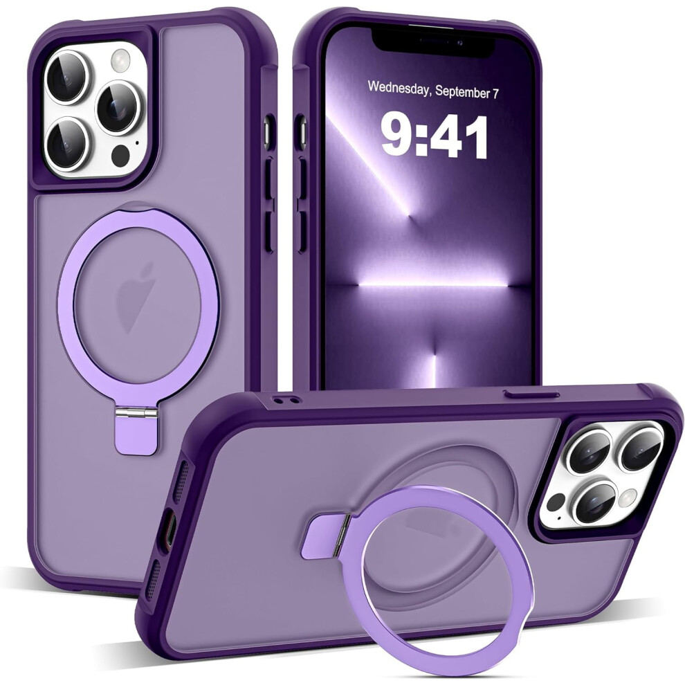 Iphone 13 Pro Case With Invisible Magnetic O-Ring Stand, Military-Grade Translucent, Magsafe Compatible, Great Grip 9028731703589