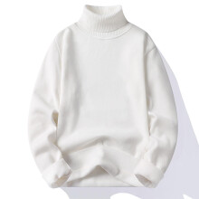 Herrestrik Rullekravetrøje Ribbet Langærmet Basic Ensfarvet Pullover Sweater Casual Vinter Termisk Sweater Toppe