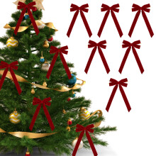 6-Piece Velvet Christmas Bows for Tree Topper, Wreath, Gift Box, Wedding & Holiday Crafting – Ready-to-Use