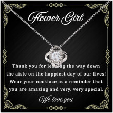 Junior Bridesmaid Necklace – Wedding Gift from Bride, Thank You Necklace with Message Card, Compatible with Bridal Party