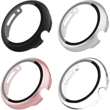 XiHAMA 4er-Pack Hülle & Displayschutzfolie aus gehärtetem Glas, kompatibel mit Google Pixel Watch2/Pixel Watch