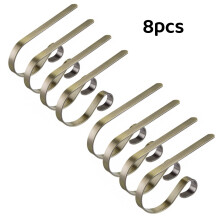 TETOU Christmas Stocking Holders No-slip Adjustable Hooks for Fireplace Mantel Stocking Hanger Hooks 8pcs