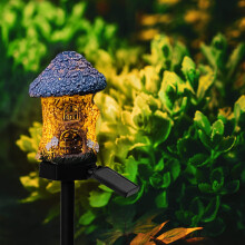 Solar Powered Garden Lights — Outdoor Resin Ground Lamp, Waterproof & Weather Resistant, Automatic On/Off for Yard Patio Pathway Decoration(C)