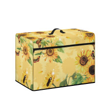 Sunflowers Sewing Machine Cover with Handle and Pocket Dust-Proof 17.7x8.6x12.5 Inch