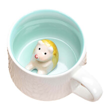 Mug Bó Gleoite le Láimhseáil, Cupán Caife/Tae Ceirmeach le Spúnóg – Bronntanas Nuálaíoch Greannmhar do Mhná, Cairde, Cóisir Breithlá –