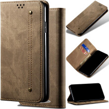 Denim Leather Wallet Case with Magnetic Lock, Card Holder and Shock Protection for Samsung Galaxy A16