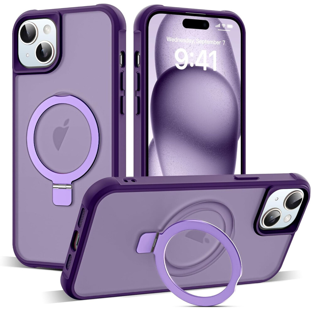 Compatible With Iphone 15 Case: Military-Grade Translucent With Invisible Magnetic O-Ring Stand & Magsafe 9028731704968