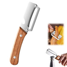 Multi-Functional Vegetable Peelers for Kitchen, Wooden Handle, Non-Slip Grip, Stainless Steel Blade for Easy Cleaning
