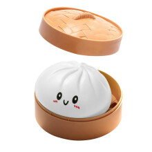 (Pure White) Baozi Squishy Toy, Soft Cute Slow Rebound Simulation Steamed Bun Stress Relief, Portable Squeeze Toy Office Decor