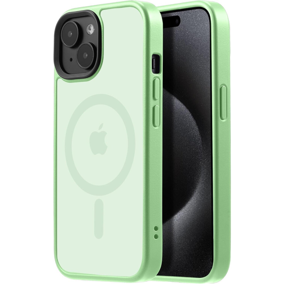 Case For Iphone 15 Magsafe Matcha Matte Shockproof Cover With 10Ft Drop Protection And Slim Grip Green 9092120189421