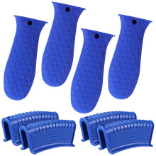 Silicone Pot Holders Set Heat-Resistant Non-Slip 8-Pc Black