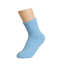 Women's Sky Blue Ankle & Crew Socks, 2 Pairs Thick Plush Fuzzy Socks for Winter, Sleeping & Dress – Compatible with All Shoe Types