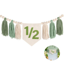 Durable Half Birthday Decoration,1/2 Birthday Decoration for Home,78.7 Inches Green Highchair Banner for Home,Party Use,1Pack