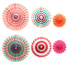 Tissue Paper Hanging Fans Party Decor Set 6 pcs