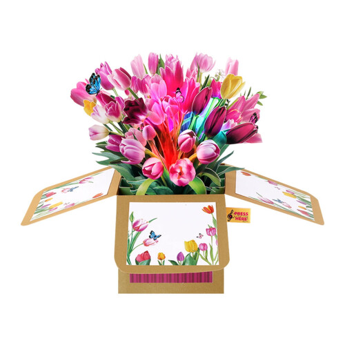 Tabletop Greeting Card With LED Function Handcrafted Anniversary & Birthday Decor