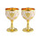 2Pcs Elegant 30ml Metal Drinking Cup Embossed-golden white 1