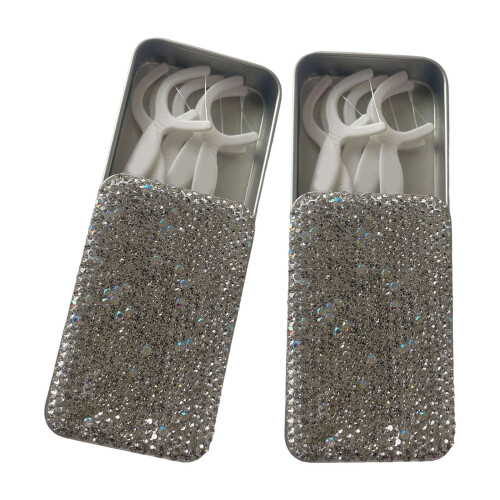Boîte de rangement de fil décoré de strass,- Modèle Diamant