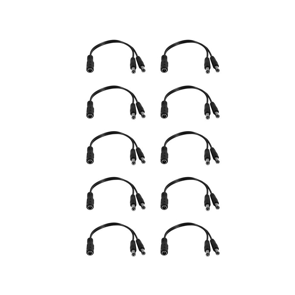10X 5.5X2.1mm 1 To 2 M/F Power Splitter Cable For Security Cctv Camera 4711242793891