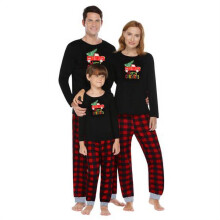 Family Matching Pajama Sets Christmas Holiday Letter Print