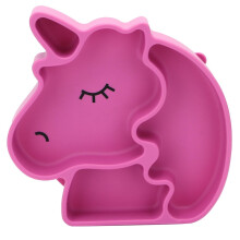 Silicone Suction Plate for Kids Deep Rose Red Food-Grade