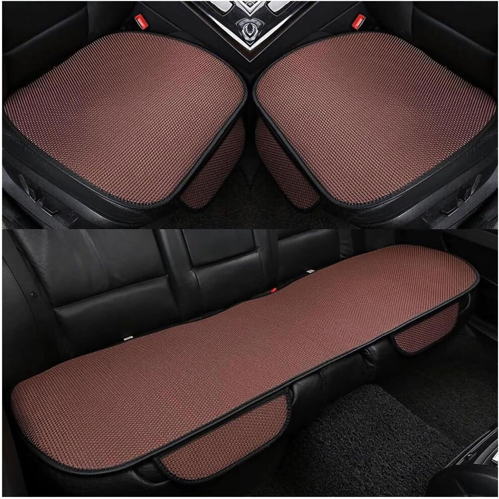 Breathable Anti-Slip Viscose Filament Car Seat Covers, Ice Silk Cotton Non-Slip Seat Pads For Summer Â Compatible With Trucks, Sedans & Suvs (, Brown 9479868087385