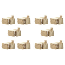 250Pcs 5.9 Inch x 8 Inch Natural Linen Burlap Bags with Jute Drawstring for Gift Bags Wedding Party Favors Jewelry Pouch