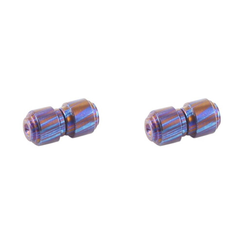 2X Titanium Damascus Material Roasted  Fold Knife Thumb Stud Push Screws Button for  Bugout 535 Knives