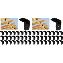 24 Pcs Black Pergola Hardware Rafter Clips Rafter Brackets for Lumber Pergola, Timber , Ceiling Joist A