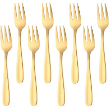 Cocktailgabeln, 18/10 Edelstahl, 3-zinkig, für Vorspeisen, Desserts, Mini-Salat und Obst, 8-teiliges Set, 14 cm (5,5 Zoll)