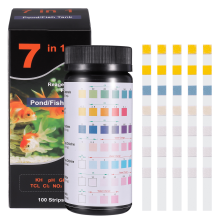 Tiras reactivas Sixwipe 7 en 1 para acuarios (100 unidades) – para agua dulce, agua salada y piscinas; analiza la alcalinidad, nitrito, nitrato y