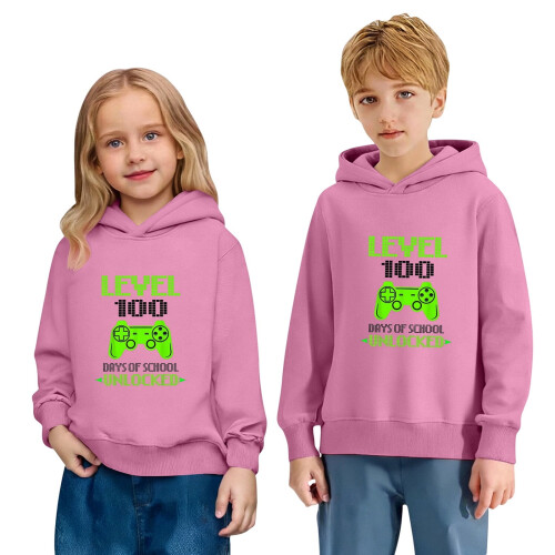 Φούτερ με κουκούλα 100Days Of School για αγόρια και κορίτσια, παιδικό casual φούτερ με