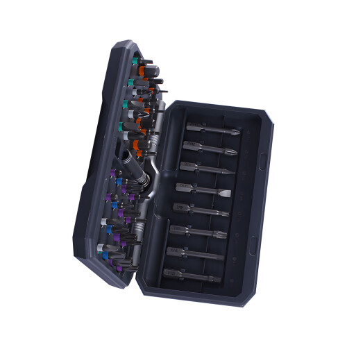 Flexible Magnetic Screwdriver Set With 40 Items And-grey