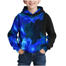 Moletom com capuz para meninos, estampa divertida de chamas em 3D, manga longa, macio e confortável, ideal para crianças de 3 a 13 anos. Blusa