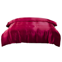 Queen Size Satin Duvet Cover 203x229cm, Soft Polyester, Hidden Zipper, Wrinkle-Free & Stain Resistant, Luxury Red Comforter Cover Only