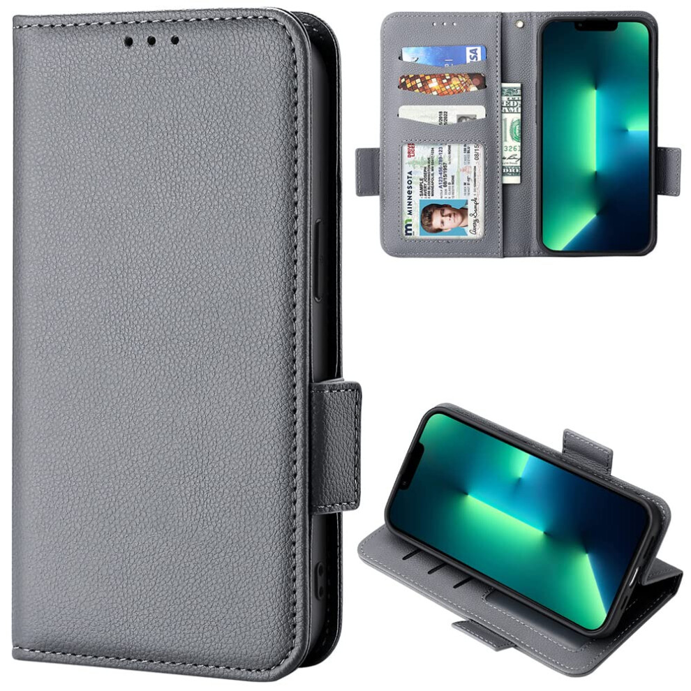 Case For Vivo V19 And Wallet Case For Vivo V17 Magnetic Closure Flip Cover With Card Holder Kickstand Grey 9092120199659