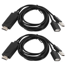 2X USB Female to  Male HDTV Adapter Cable for  7/7Plus/6S 6