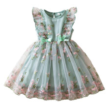 Girls' Floral Princess Tutu Dress for Ages 2-7 – Sleeveless, Embroidered Summer Party Ball Gown