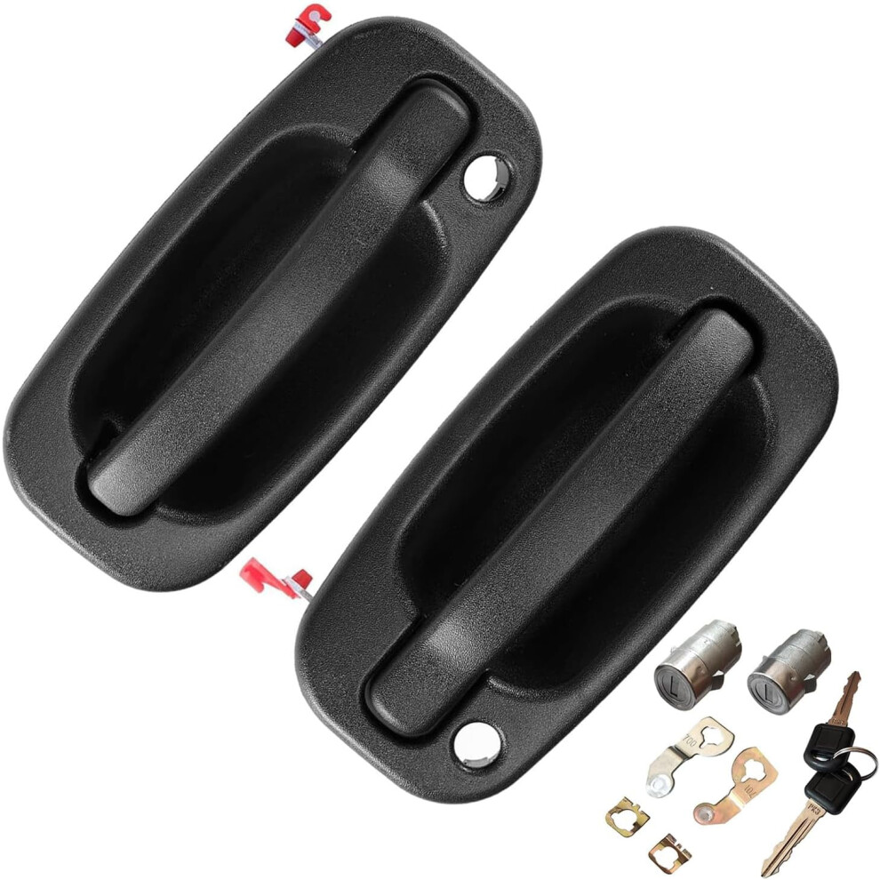 Front Exterior Door Handle With Locks Compatible With 1999-2006 Chevy Silverado, Suburban, Tahoe, Gmc Sierra, Yukon, Escalade 9028731769493