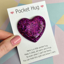 Cœur à câliner de poche avec cartes de vœux – Mini cœur décoratif mignon, idéal pour transmettre des messages chaleureux, cadeau pour papa,