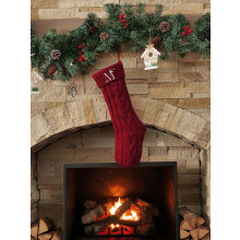 Christmas Stockings with Initials, 20” Embroidered Monogram Knitted Stockings – Holiday Decor & Gifts, Compatible with Fireplace