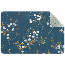 Small washable kitchen rug, blooming botanical indoor door mat, non-slip for entryway, bathroom, bedroom—compatible with all standard floors
