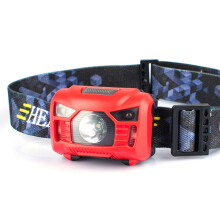 Wiederaufladbare Stirnlampe mit integriertem 1200-mAh-Akku, ideal zum Laufen, Joggen, Campen und Wandern, Rot