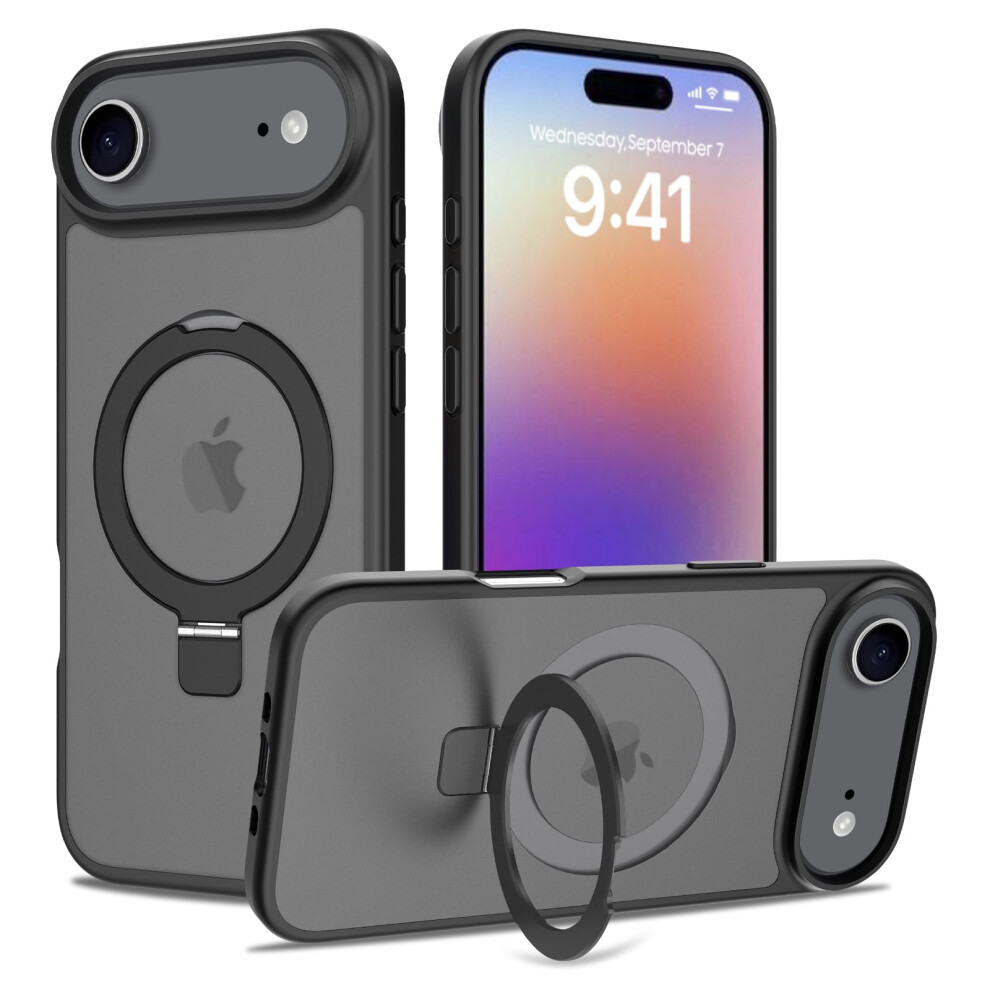 Military-Grade Translucent Case For Iphone Air/17 Air 6.5" – Compatible With Magsafe, Invisible Magnetic O-Ring Stand, Great Grip 9479868499461