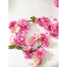(Dark Pink) Artificial cherry blossom vine hanging plant artificial cherry blossom wreath dark pink