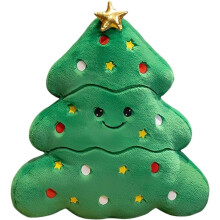3pcs Christmas Tree Shaped Throw Pillow, Green Plush Decorative Cushion for Sofa Bed Xmas Holiday Decor