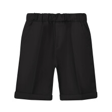 Calça curta infantil masculina FAMTKT, uniforme escolar, corte reto, cor sólida, ideal para uniforme escolar (tamanhos 9-10 anos, preta).