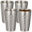 Stainless Steel Double Wall Cups Korean Hammered 4 Pcs 1